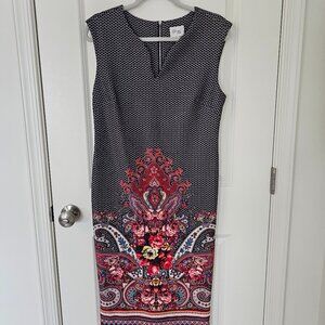 Beige by eci New York Bodycon Geometric Floral Dress NWT